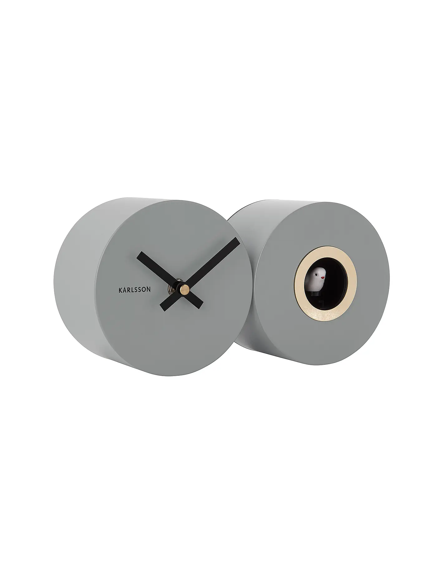 KARLSSON | Wanduhr CUCKOO DUO White | hellgrau